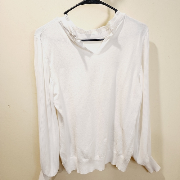 SIONI Milano White Pullover button Neck Sweater Top size M - Picture 7 of 14